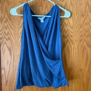 Athleta Navy Blue Draped Wrap Tank with Side Pocket
